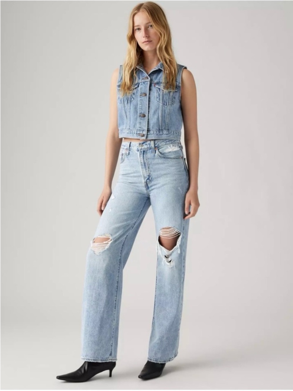 Levi's Light Blue Ribcage Wide Leg Jeans - 31x31